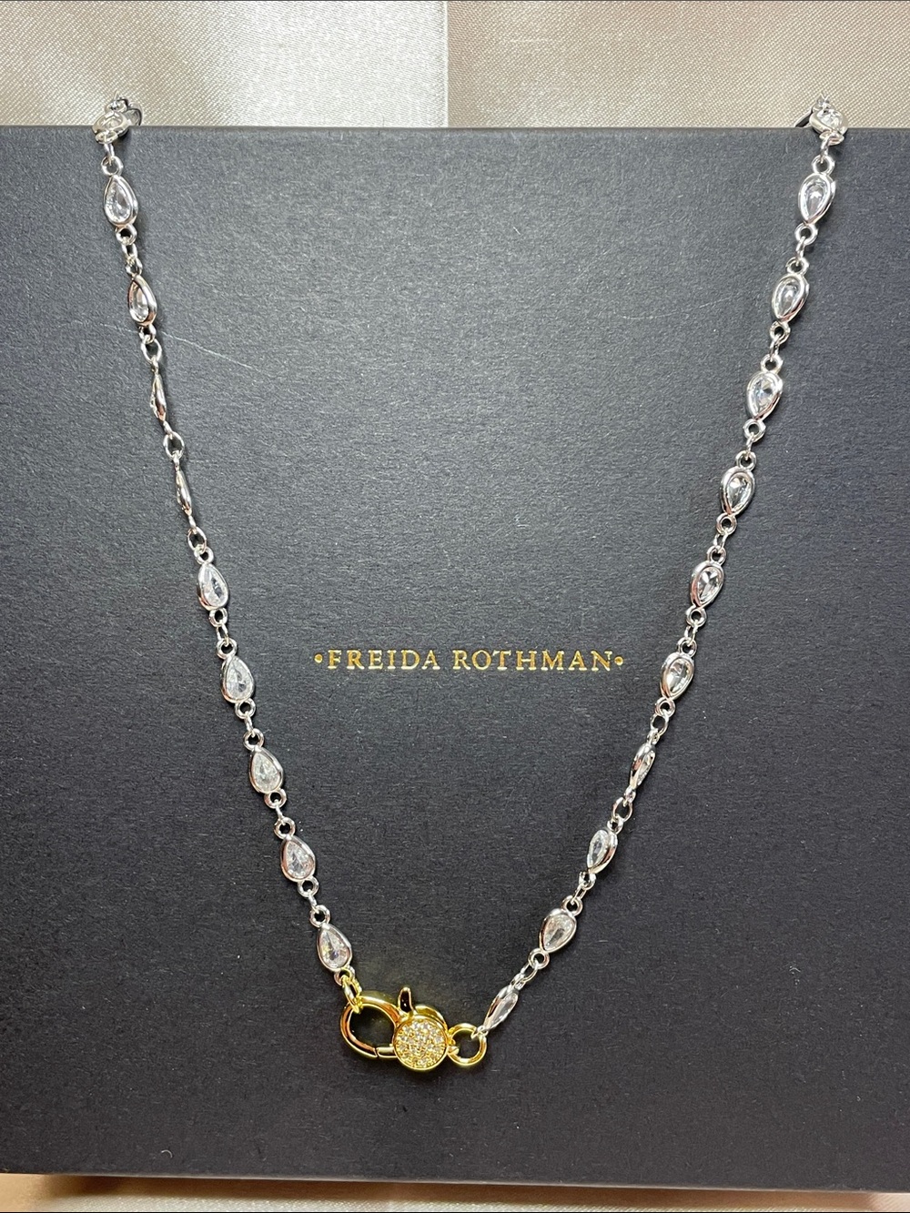Freida Rothman VAULT Two-Tone Marquise Lumi Bezel Pave Closure - NWT $135 MSRP